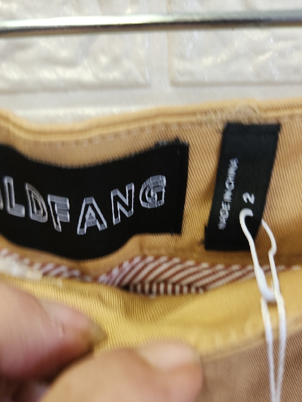 Wildfang Beige Cropped Chino Trousers - Picture 4 of 7